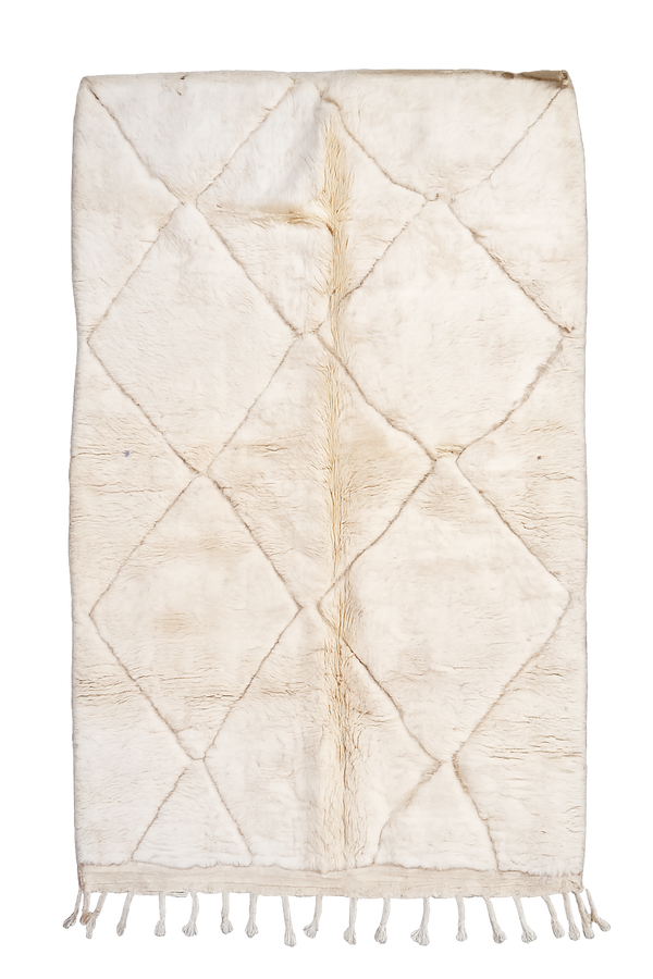 Aman, a plain ivory Beni Ourain Moroccan rug, 253 x 154 cm
