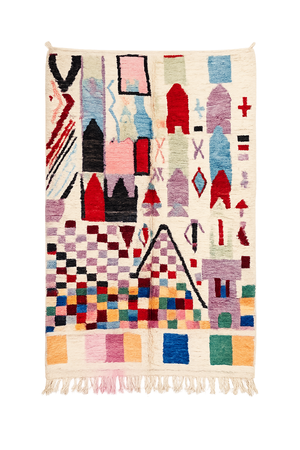 Derb, a patchwork Boujaad Moroccan rug, 252 x 146 cm