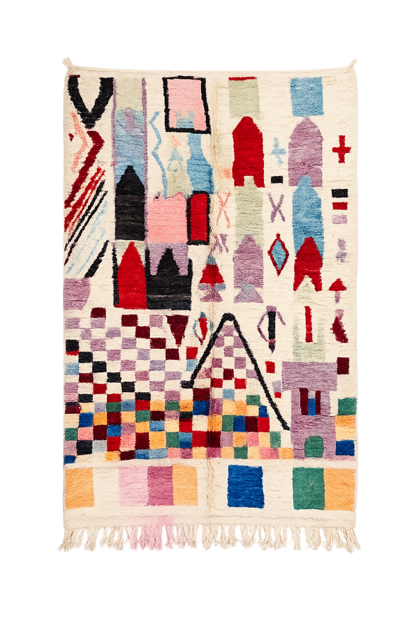 Derb, a patchwork Boujaad Moroccan rug, 252 x 146 cm
