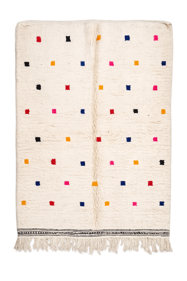 Farah, a polka dot Beni Ourain Moroccan rug, 198 x 141 cm