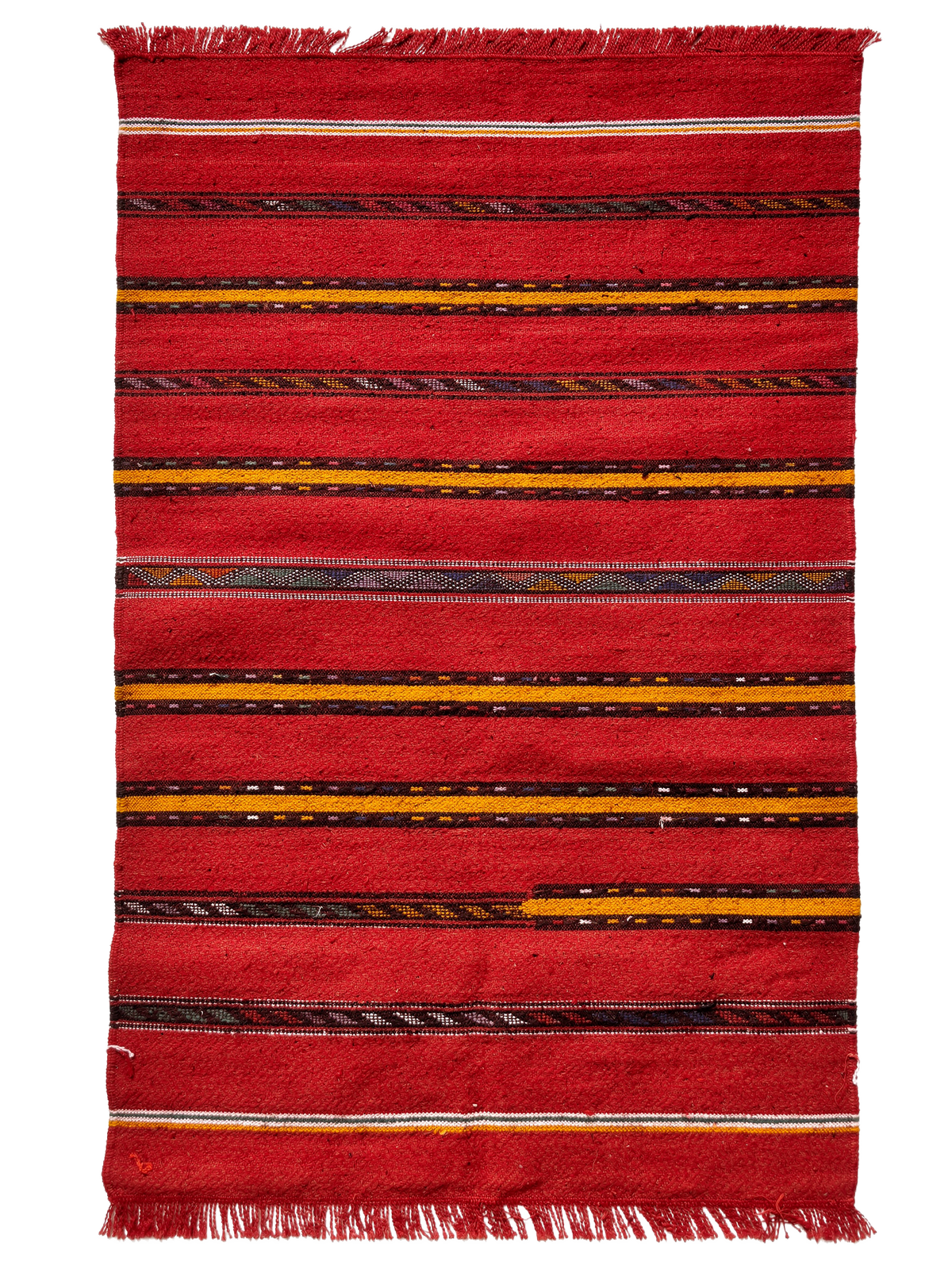 Tafukt, an Ait Zemmour red striped Moroccan kilim, 148 x 95 cm