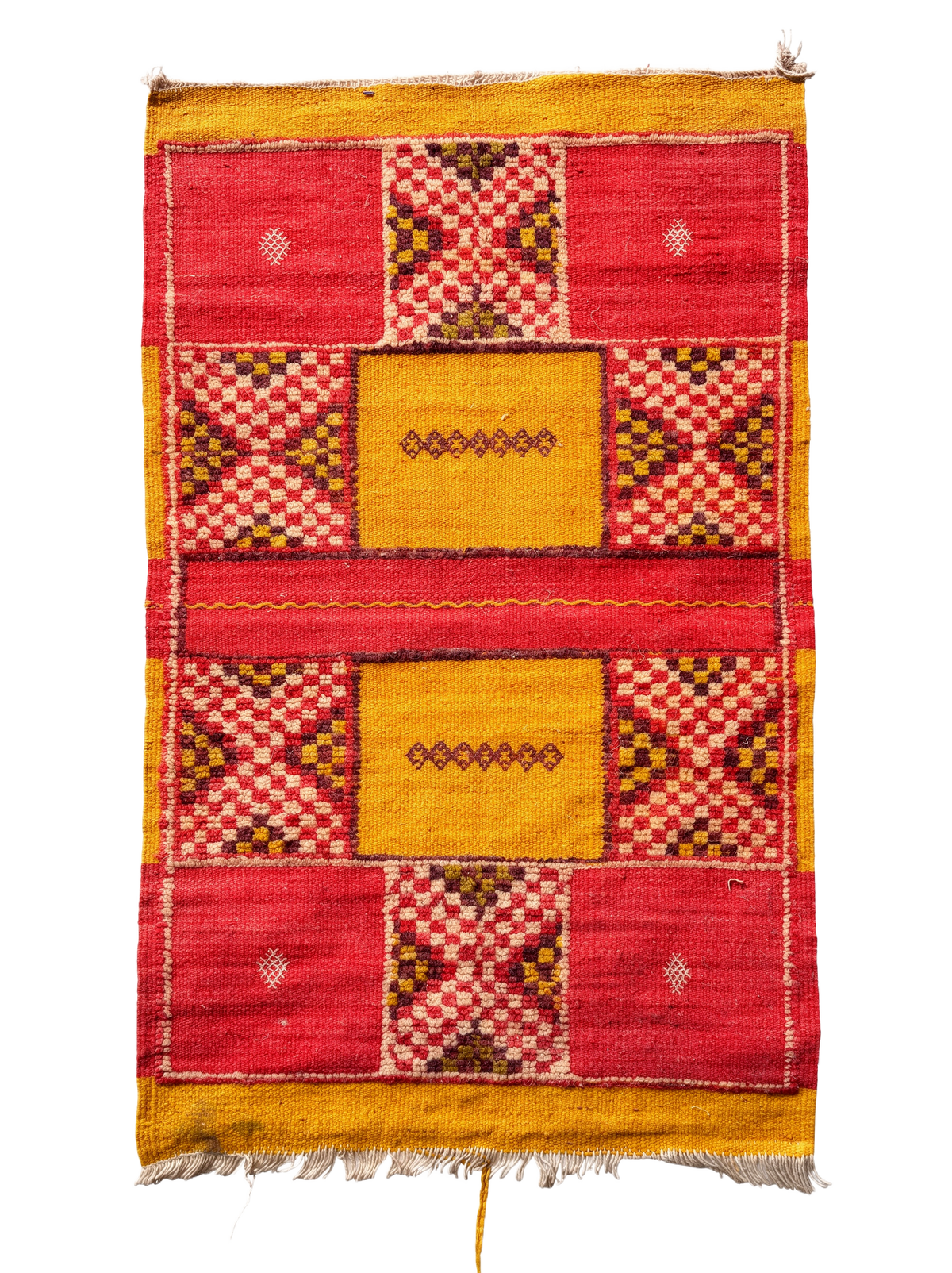 Zaafran, a saffron and red Akhnif Moroccan kilim, 94 x 58 cm