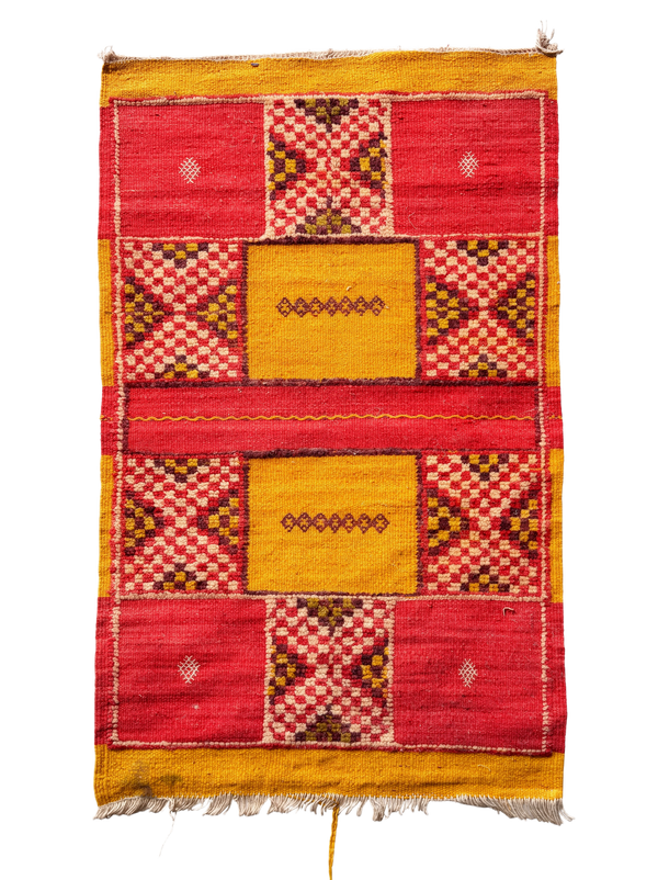 Zaafran, a saffron and red Akhnif Moroccan kilim, 94 x 58 cm