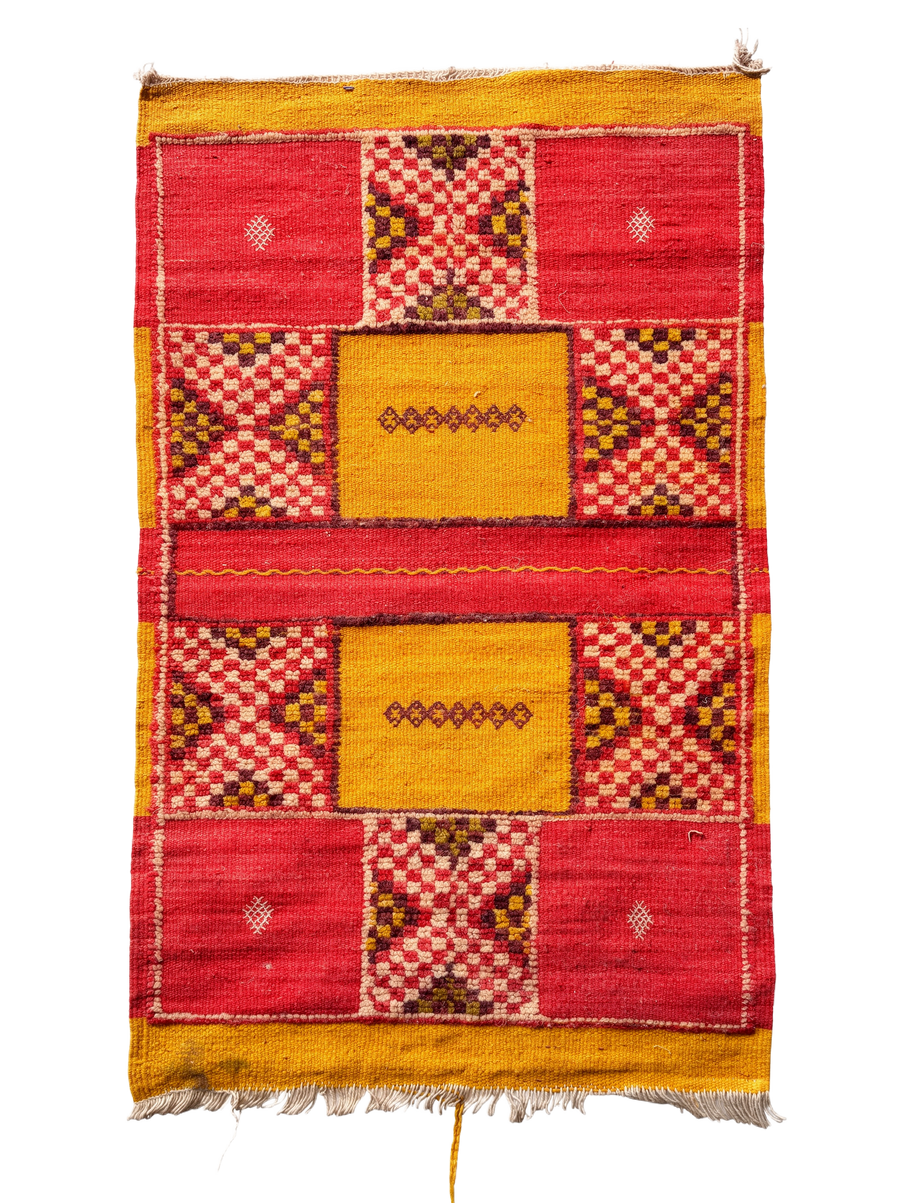 Zaafran, a saffron and red Akhnif Moroccan kilim, 94 x 58 cm